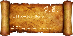 Filipovics Bene névjegykártya